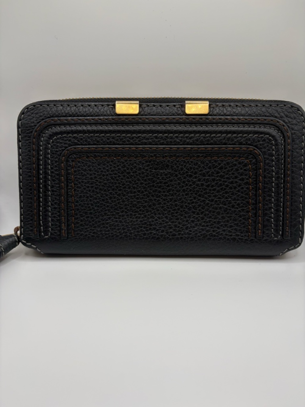 Chloe Marcie Continental Wallet Black Leather